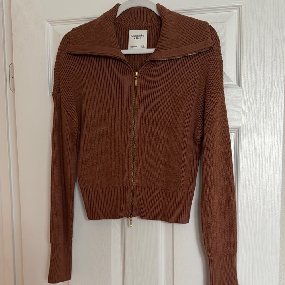 American eagle Brown Zip-Up Sweater